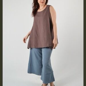 Light Linen Long Trapeze Tank by Bryn Walker SZ XL Lagonlook Artsy